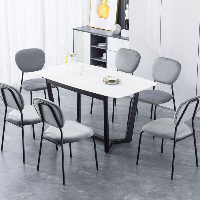 Contemporary Style Metal Dining Room Kitchen Chair Open Back Side Chairs