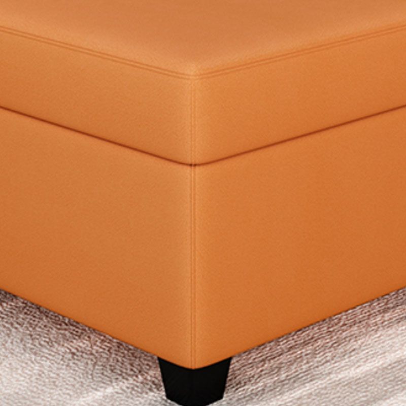 Contemporary Storage Ottomans Square Leather Storage Ottomans with Legs