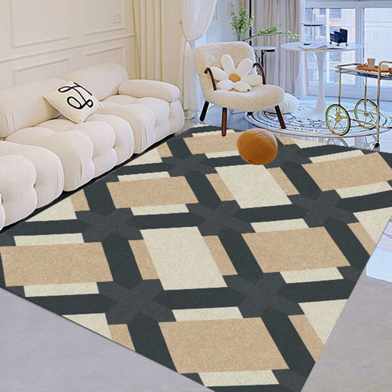 Green Graphic Rug Polyester Simple Rug Washable Area Rug for Living Room
