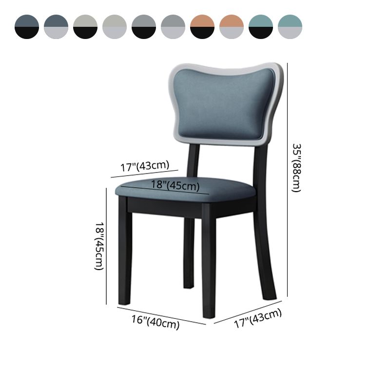 Home Silla auxiliar escandinava Silla de comedor tapizada en madera con respaldo abierto (juego de 2)