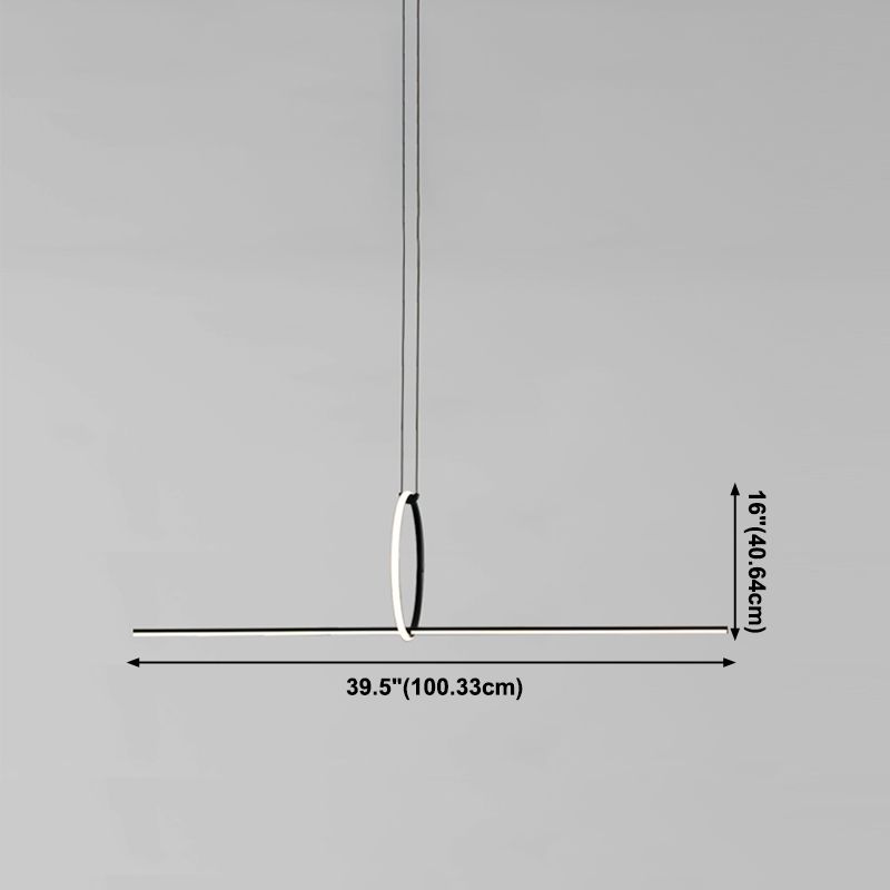 Modern Iron Chandelier Lamp Linear Island Pendant for Dining Room