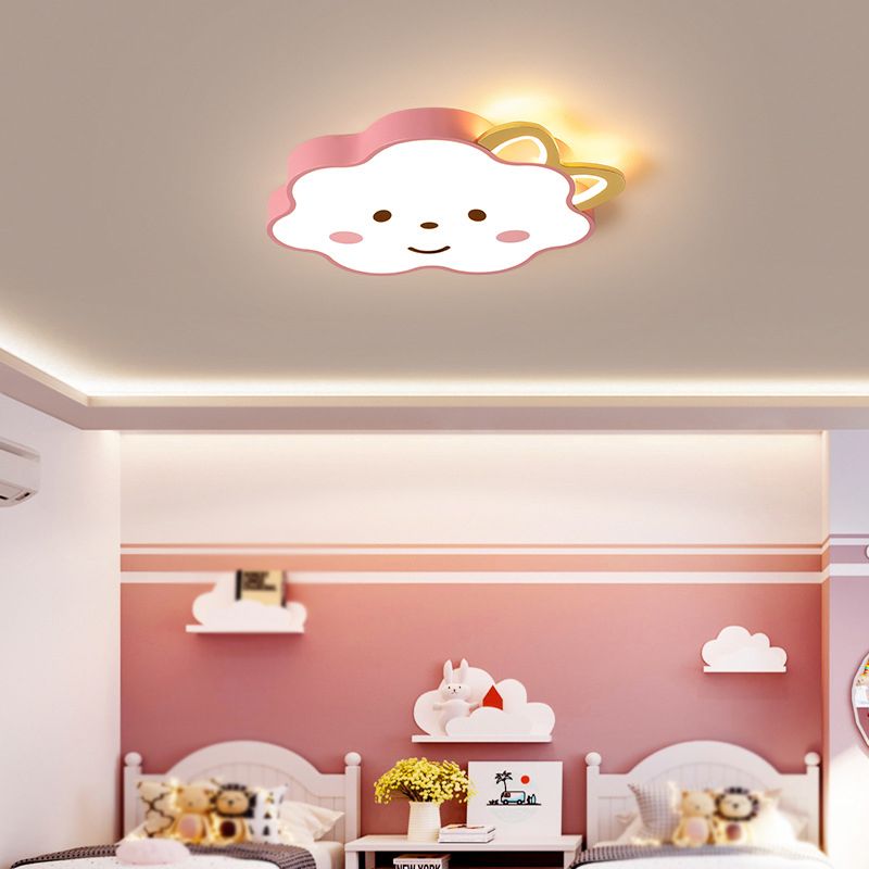 2 lichte wolkenplafondlicht moderne macaron -stijl metalen plafondverlichting voor woonkamer