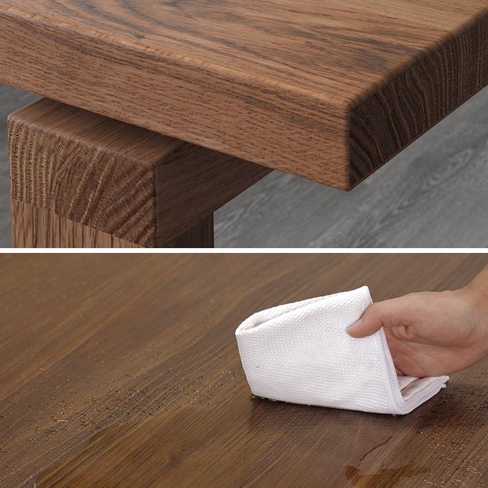 Pine Wood Top Table Rectangle Traditional Luxury Table with Sled Base