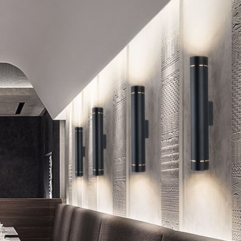 2 Lights Cylinder Wall Lights Modern Style Metal Wall Lighting Fixtures
