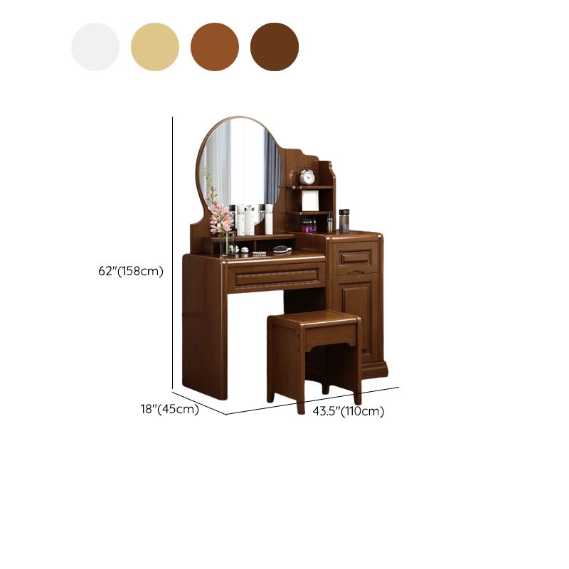 Mid-Century Modern Make-up Vanity Mirror Dressing Table with Drawer