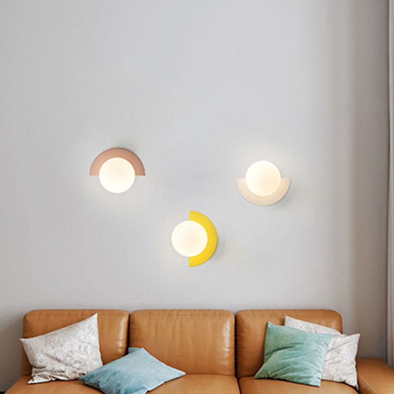 Ball Metal Wall Sconce Modern Nordic Macarons Single Light Wall Mounted Light