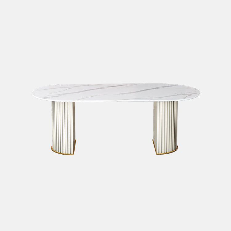 Traditional Luxury Dining Table Oval Sintered Stone Table for Home
