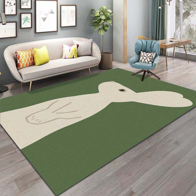 Leisure  Contrast Panel Rug Trendy Polyester Area Rug Non-Slip Backing Rug for Living Room