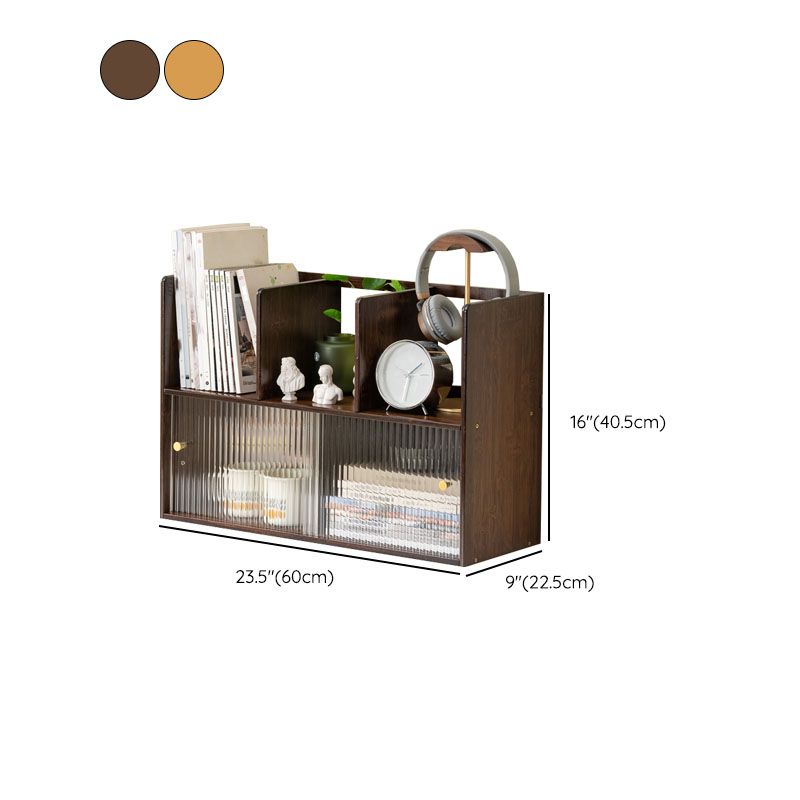 Contemporary Open Back Horizontal Bookshelf Bamboo Bookshelf for Office