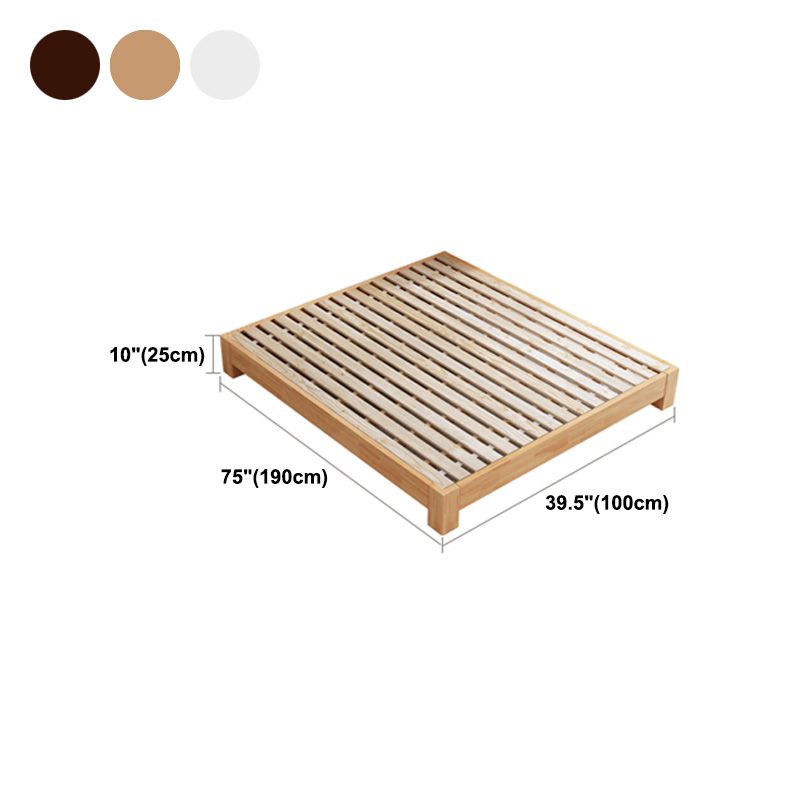 Scandinavian Solid Wood Bed without Headboard and  Footboard Bed