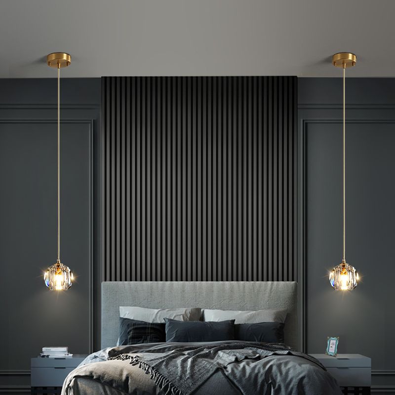 Crystal Chandelier Lighting Modern Simple Style Pendant Lighting for Bedroom Bedside