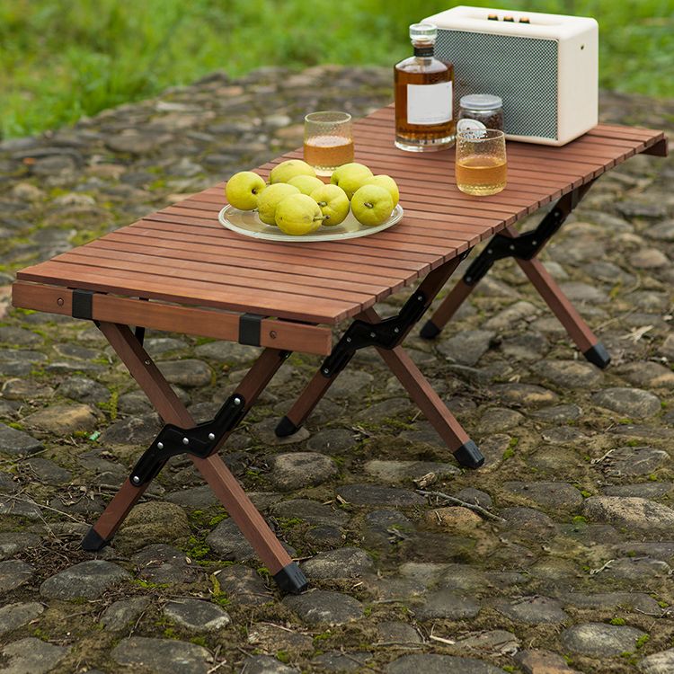 Industrial Solid Wood Folding Table No Natural Variation Rectangle Camping Table