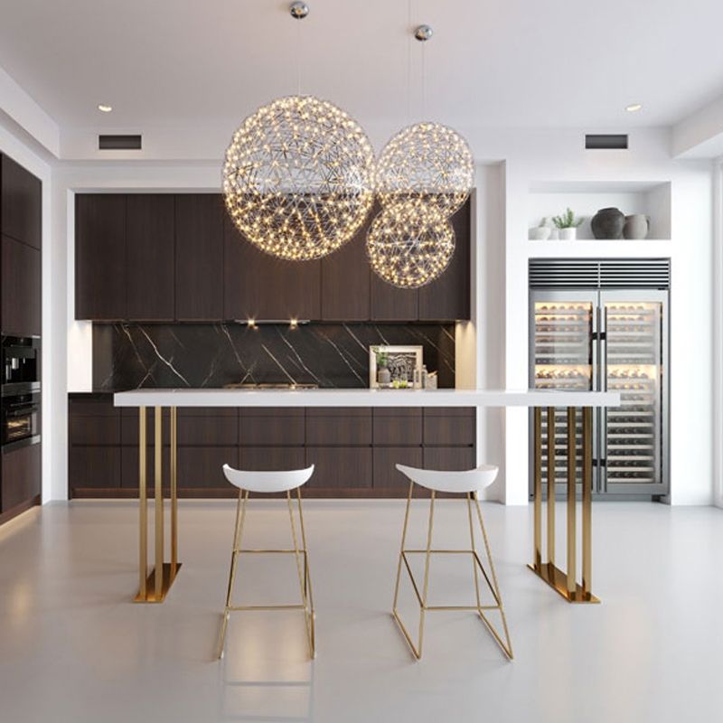 Walnut Solid Wood Bar Table Set 1/2/3/5 Pcs Glam Bar Table and Stools