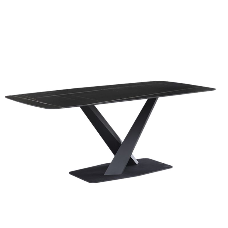 Modern Sintered Stone Dining Set 1/3/4/5 Pcs with Rectangle Table and Side Chairs