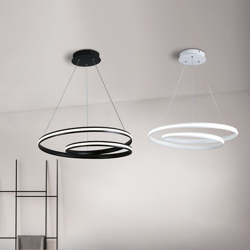 Simplicidad Spiral Posting Lighture Comedor acrílico Candelera LED lineal