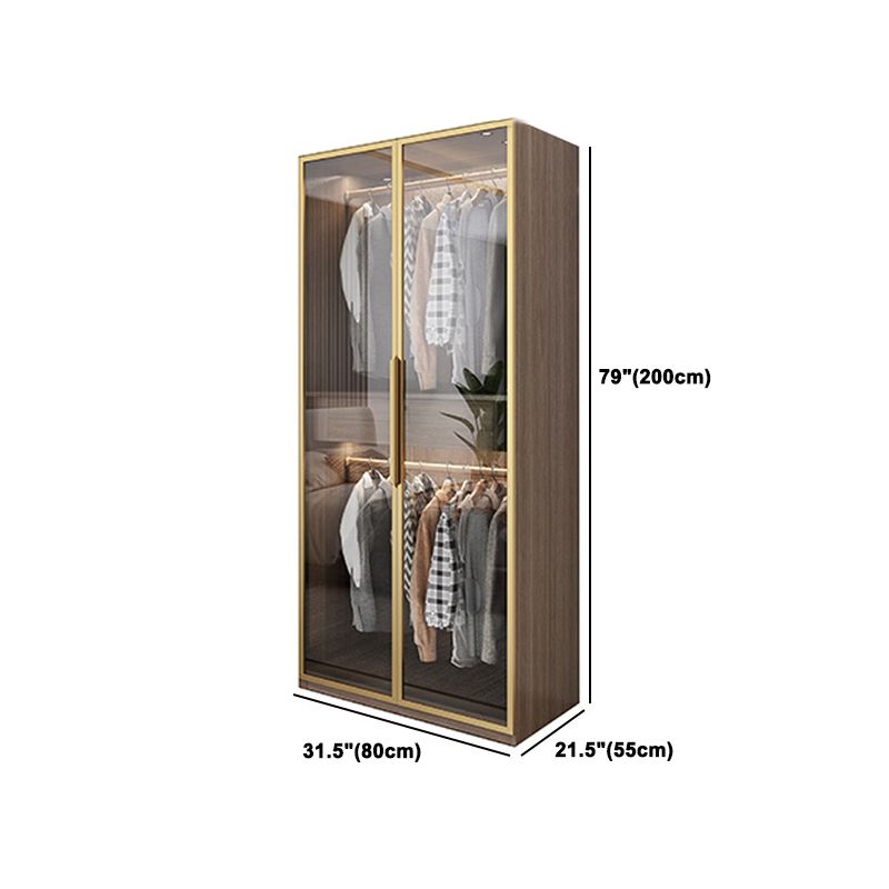 Contemporary Style Wardrobe Natural Colour Wooden Wardrobe Closet