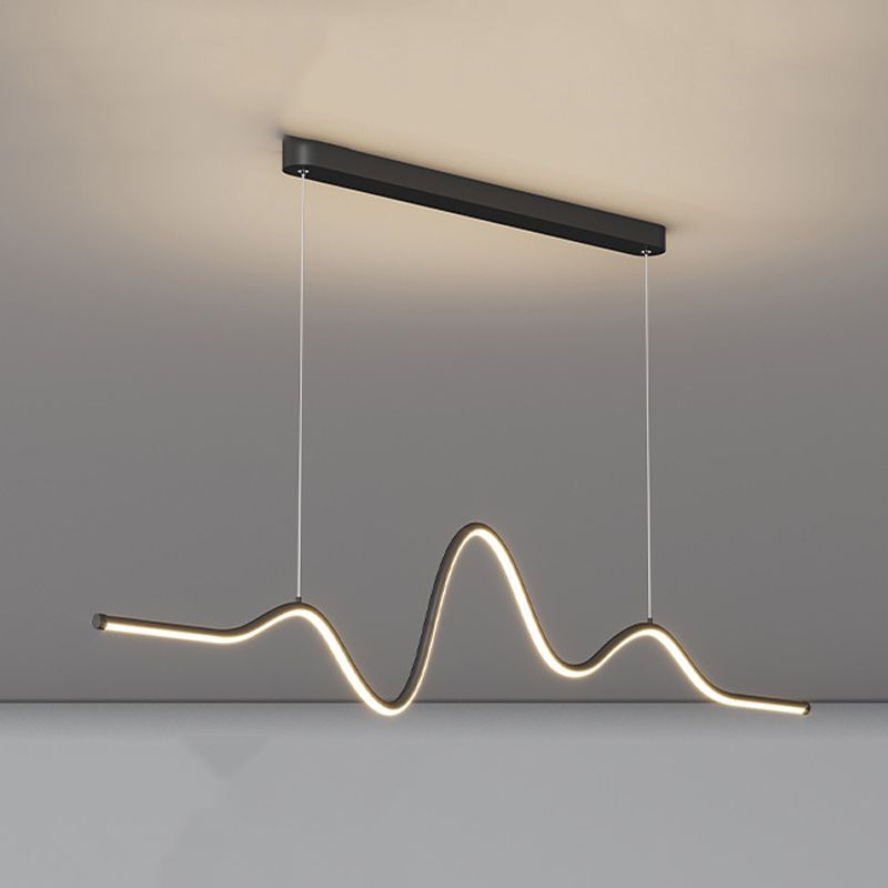Linear Pendant Chandelier Contemporary Metal 1 Light Island Lamp