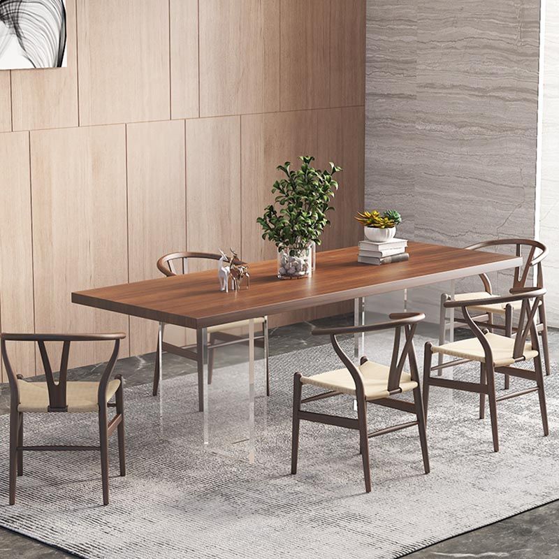 Modern 1/6 Pieces Dining Set Rectangle Pine Wood Dining Table for Kitchen Dining Room