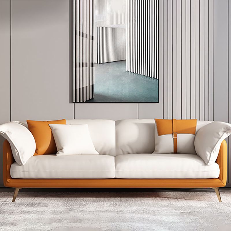 Square Arm Sofa Pillow Top Sofa with Multiple Cushions for Living Room and Apartment