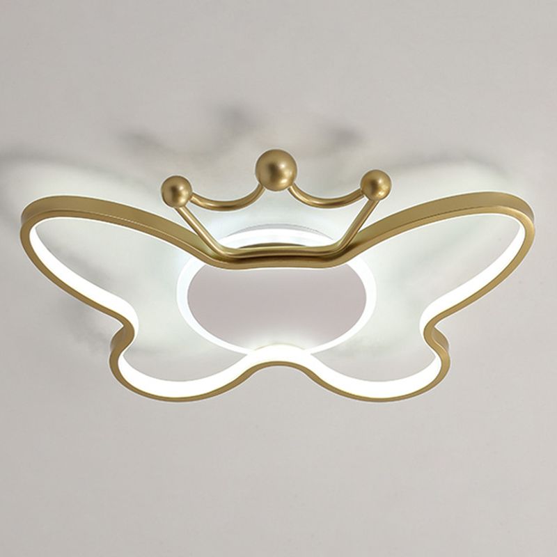 Butterfly Semi Flush Plafond Lilaires dessin animé Plafond en aluminium Chandelier pour enfants pour les enfants