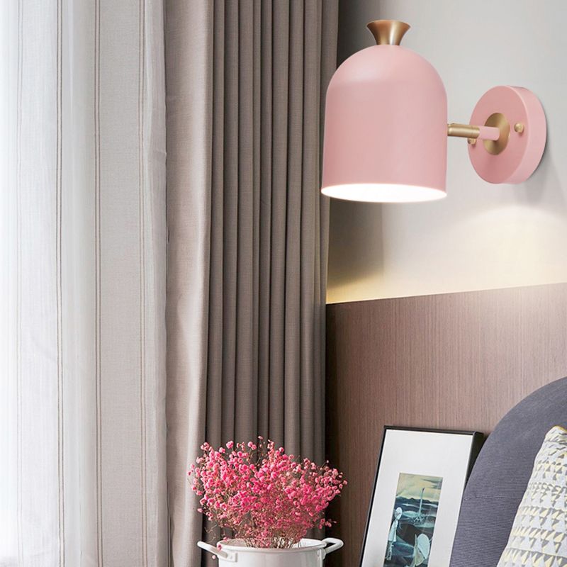 Macaron Cup Shade Wall Light Aluminum 1 Light Candy Colored Sconce Lamp for Dining Room