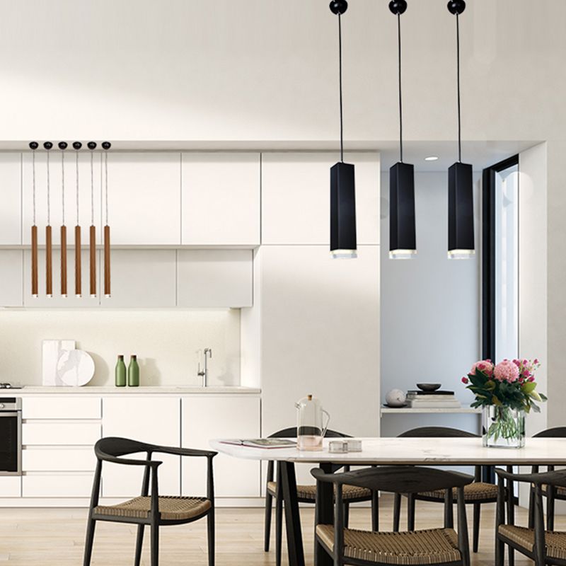 Modern Style Linear Hanging Light Metal 1 Light Pendant Lamp for Dining Room