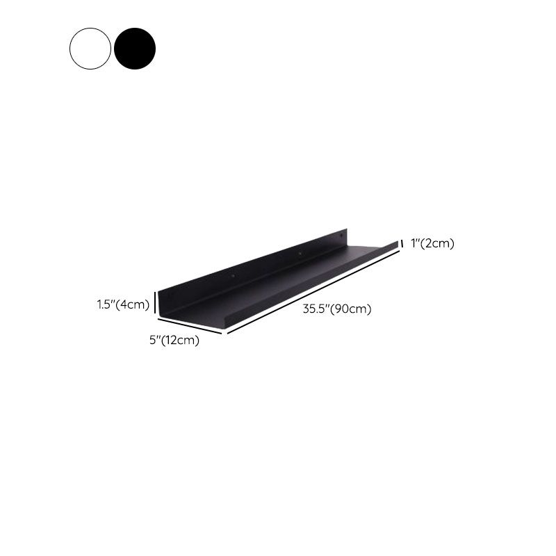 Metal Floating Bookcase Industrial Closed Back Bookshelf with Shelves