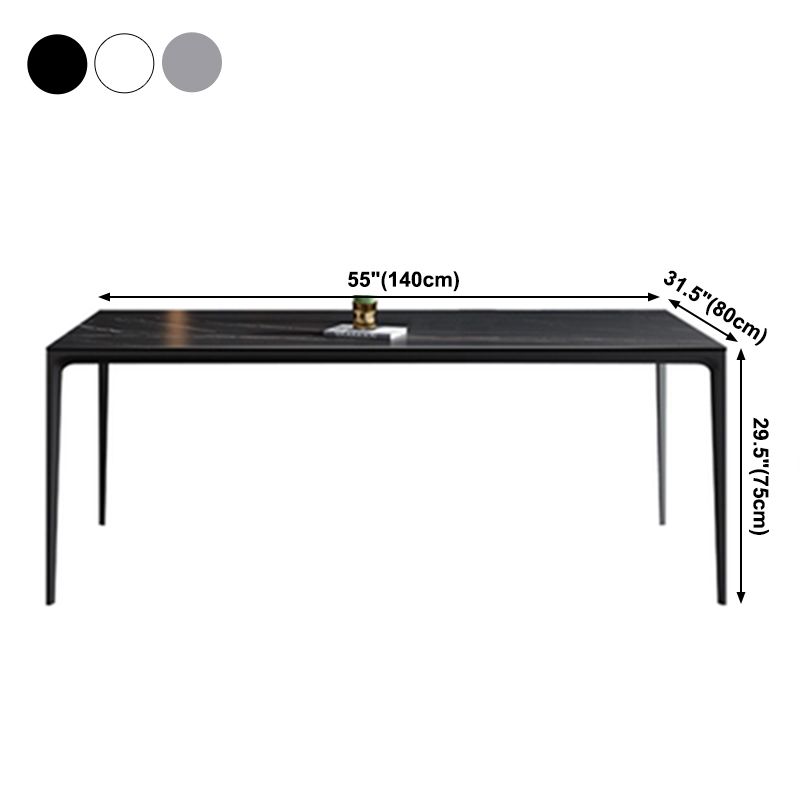 Mesa de comedor de piedra sinterizada de estilo industrial Mesa Base Metálica Mesa Rectángulo