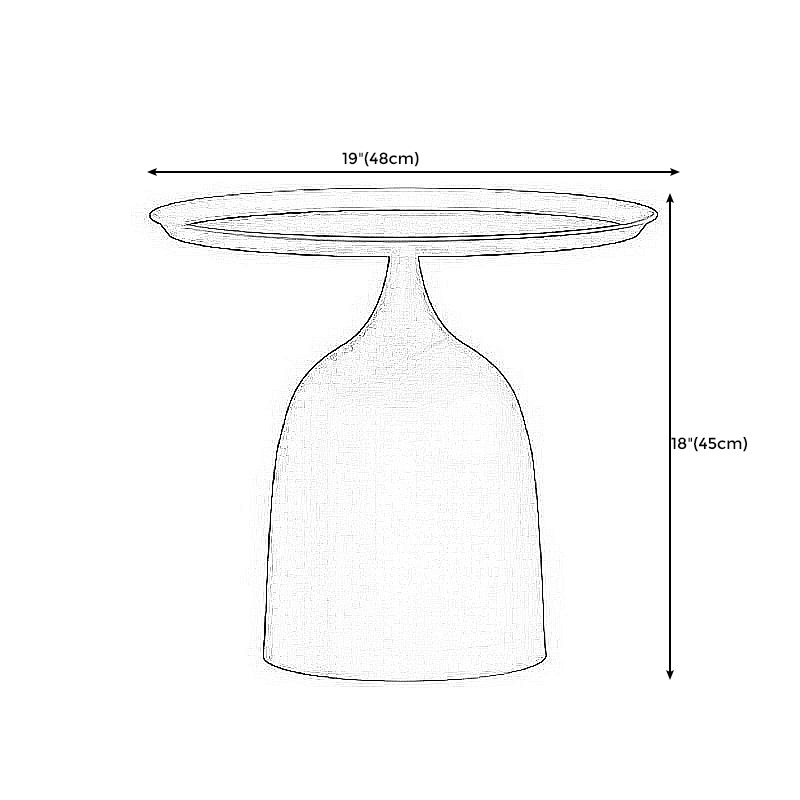 17.7"/26.3" Tall Metal Pedestal End Table Round Tray Top Side End Table