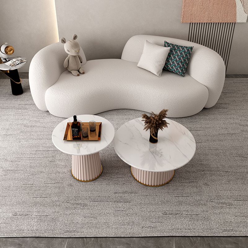 Contemporary Recessed Arm Sofa Pillow Back Curved Sofa for Living Room