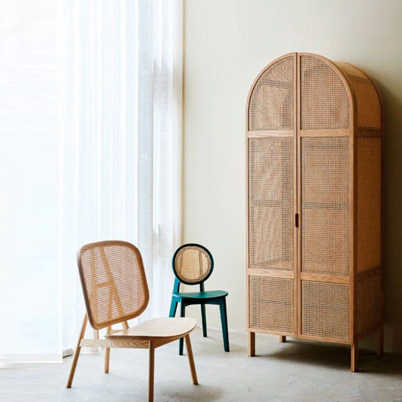 Modern Style Wardrobe Cabinet Solid Wood Wardrobe Armoire with Shelves