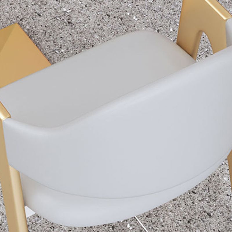 Upholstered Dining Chair Open Back Dining Chair with Gold Metal Legs