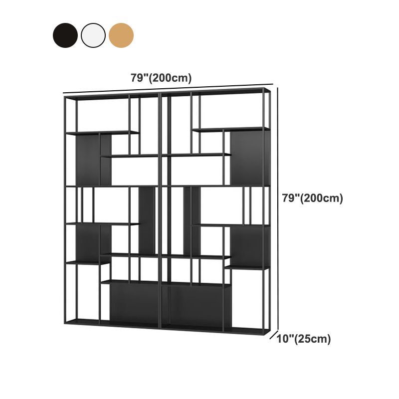 Industrial Metal Etagere Book Shelf with Rectangular Shelves Bookcase