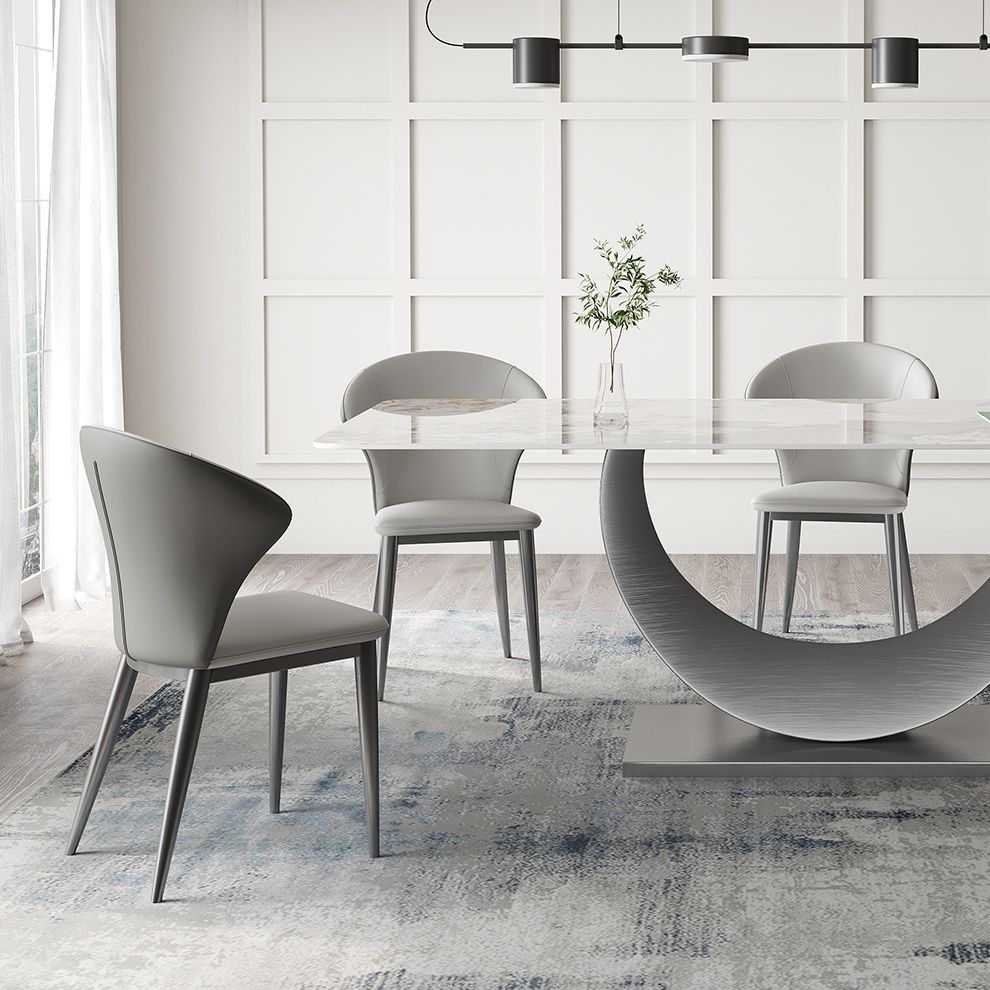 Contemporary Sintered Stone Table Set 1/3/4/5/7 Pieces Dining Set for Dining Areas