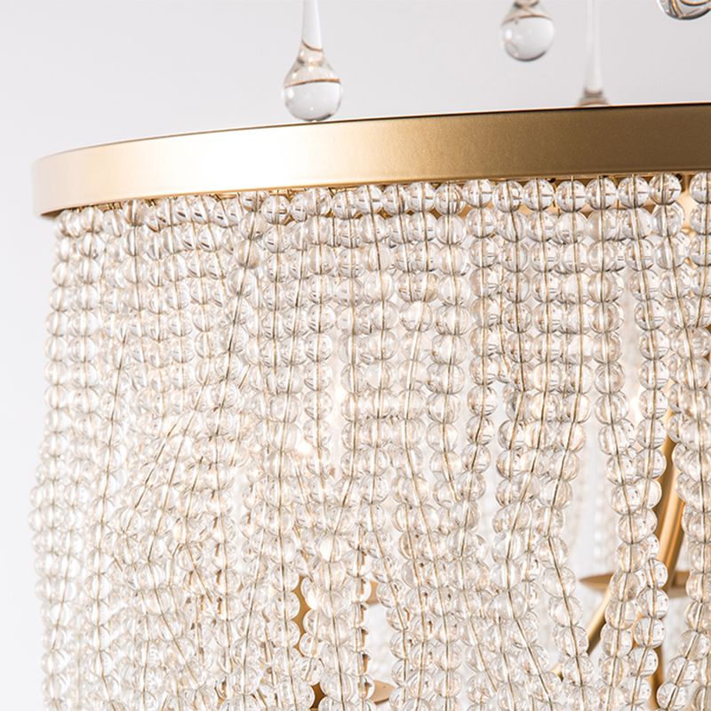 Modern Style Chandelier Metal Minimalism Hanging Light with Crystal for Bedroom