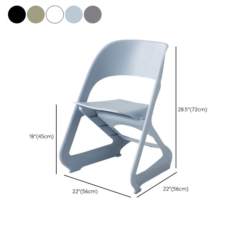Open Back Dining Side Chair Contemporary Plastic Armless Chair