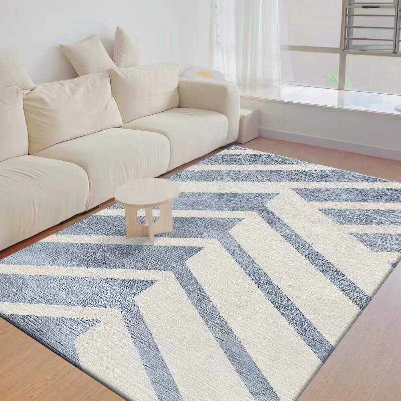 Modern Curve Lines Pattern Indoor Carpet Polyester Area Rug Washable Carpet for Home Decoration