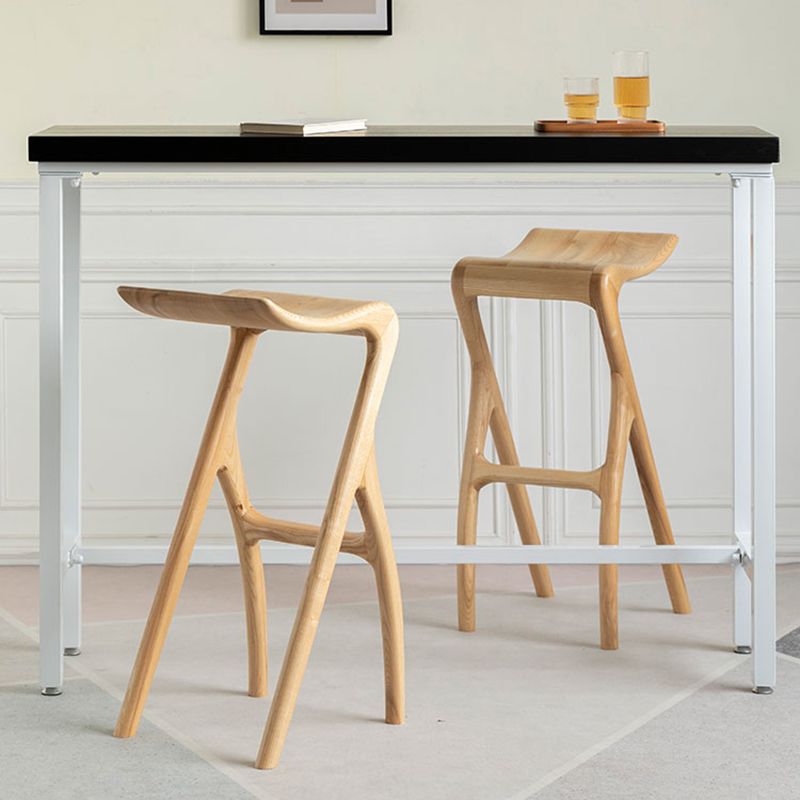Solid Wood Bar Stool Backrless Counter Stool for Living Room