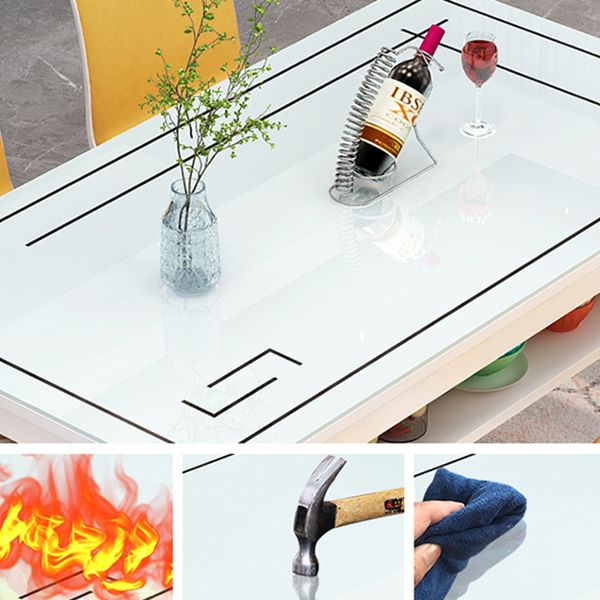 Glas modernes Rechteck Esstisch Glasplatte für Esszimmer und Küche