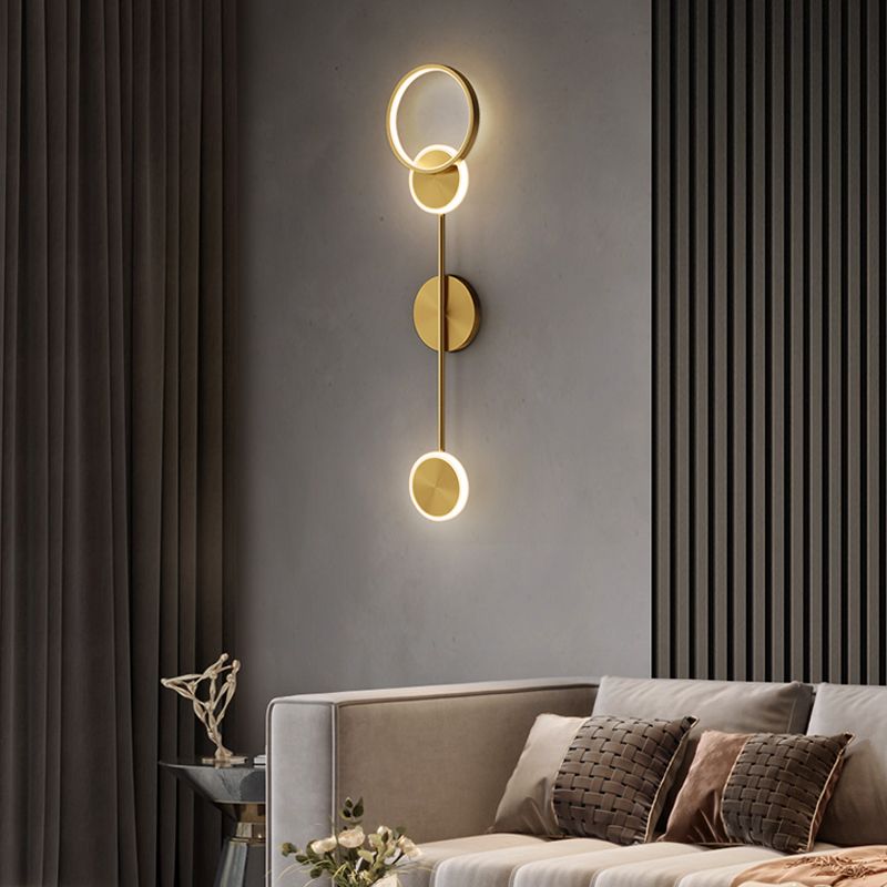 Contemporary Circle Sconce Lights Metal Multi Lights Wall Mount Lightture