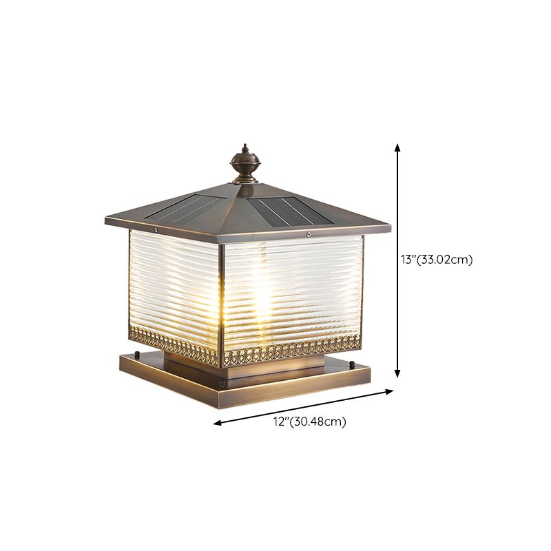 Contemporary LED Pillar Light Minimalist Solar Lighting Fixture for Garden