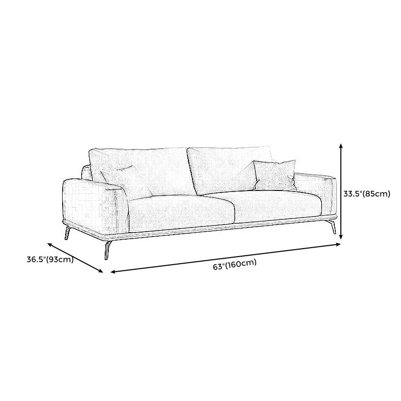 Stain-Resistant Faux Leather Square Arm Sofa/Sectional for Living Room