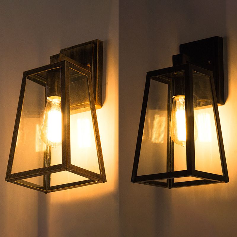 Vintage Industrielle Trapezwandhalterung Beleuchtung klares Glaswandmontageleuchte
