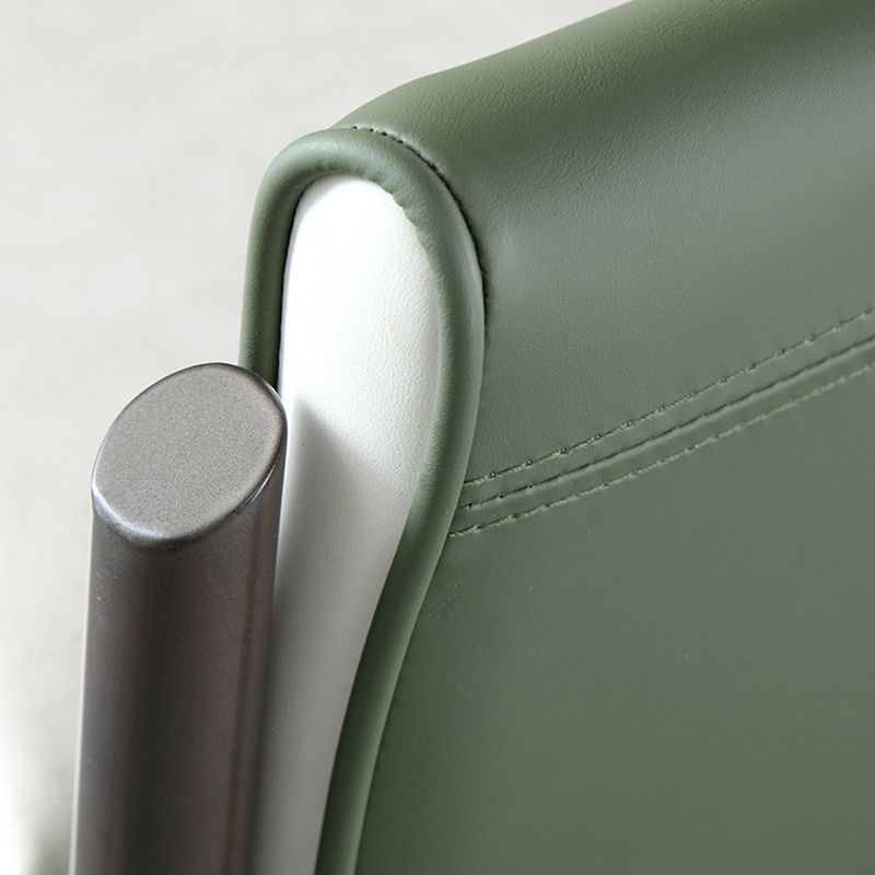 Silla curvada de cuero contemporánea y sillón de tela Parsons para el hogar