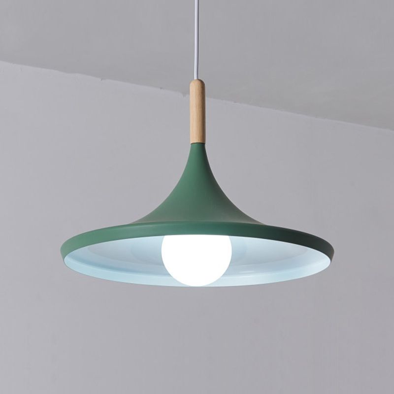Pink-Yellow-Green Shaded Pendant Lamp Macaron 3-Light Metal Multiple Hanging Light for Dining Room