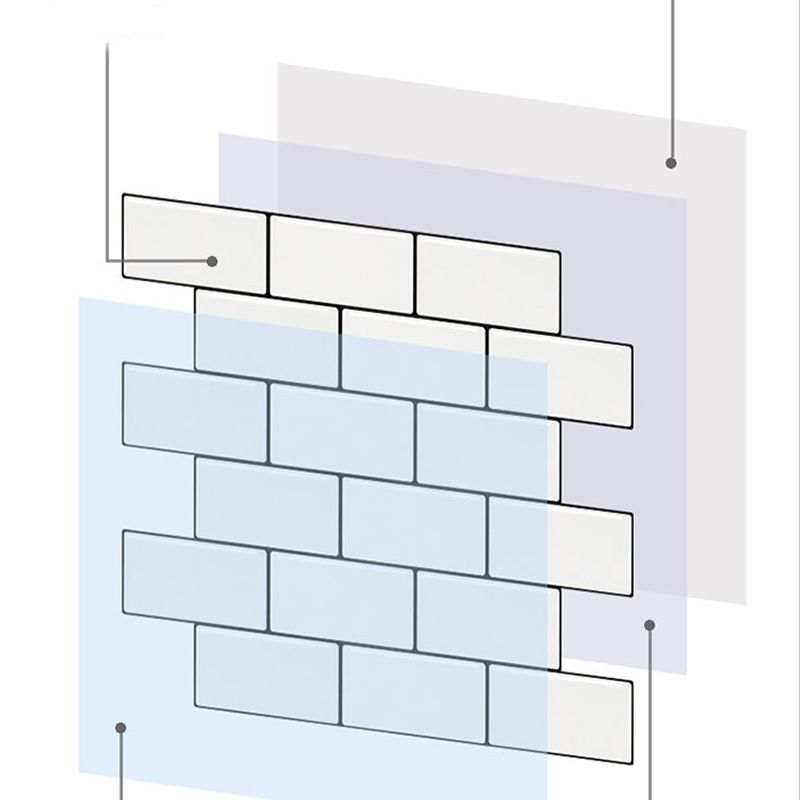 White Subway Tile Water-resistant PVC Peel & Stick Tile for Backsplash Wall