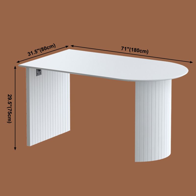 Eigentijdse huis dennen vaste houten eettafel vrije vorm tafel met dubbele voetstukbasis