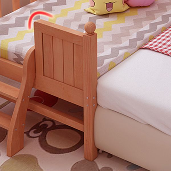 Washed Natural Nursery Crib Solid Wood Contemporary with Guardrail