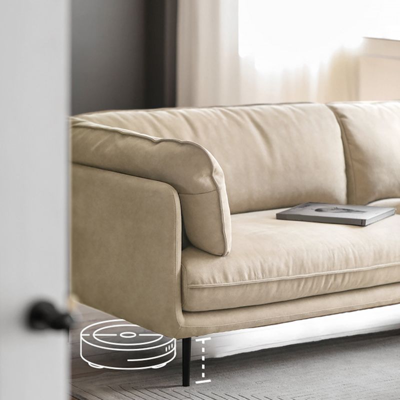 Modern Style Cloth Art & Rectangle Sofa of Coriaceous Rice White