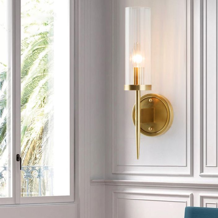 Simplicité traditionnelle Vanité Vanité Lumières Lumières murales en verre Mount d'éclairage pour salle de bain